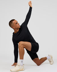 Man wearing Rep Training Long Sleeve  - Black | Model:Albert | Size:M | Thumbnail Index: 7