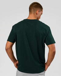 Man wearing VS1 Enjoy The Journey FLXCotton Oversize Tee - Midnight Green | Model:Albert | Size:M | Thumbnail Index: 4
