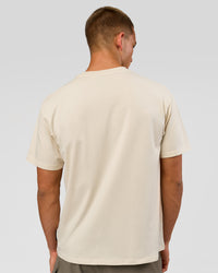 Man wearing VS1 Enjoy The Journey FLXCotton Oversize Tee - Vanilla Bean | Model:Albert | Size:M | Thumbnail Index: 6