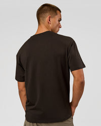 Man wearing VS6 1% Better FLXCotton Oversize Tee - Ground Coffee | Model:Albert | Size:M | Thumbnail Index: 5