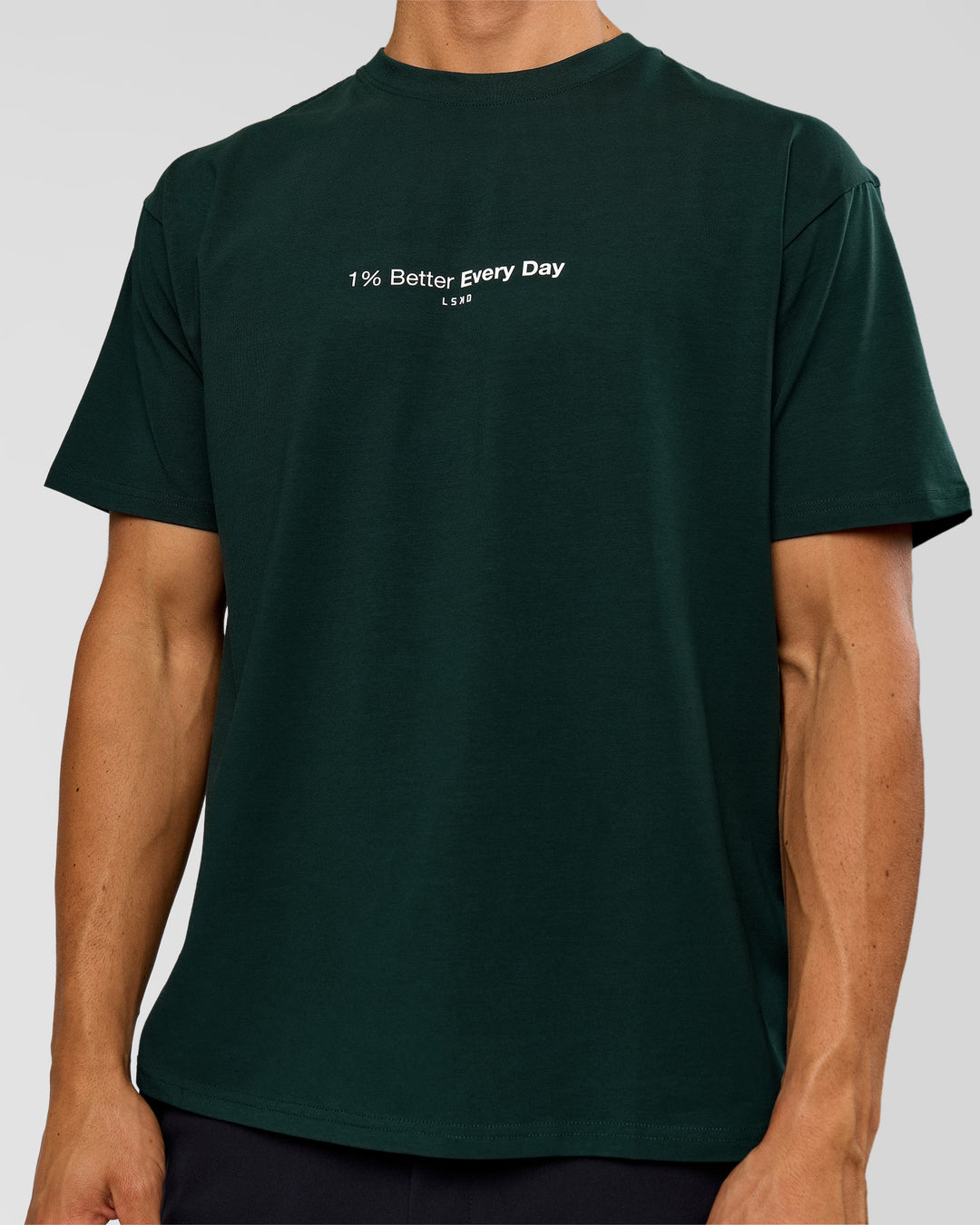 Man wearing VS6 1% Better FLXCotton Oversize Tee - Midnight Green | Model:Albert | Size:M - view 8