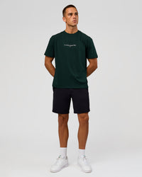 Man wearing VS6 1% Better FLXCotton Oversize Tee - Midnight Green | Model:Albert | Size:M | Thumbnail Index: 9