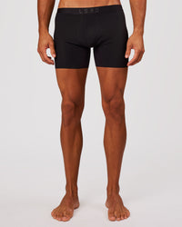 Man wearing Zero 5.5" Boxer Brief 2pk - Black | Model:Albert | Size:M | Thumbnail Index: 4
