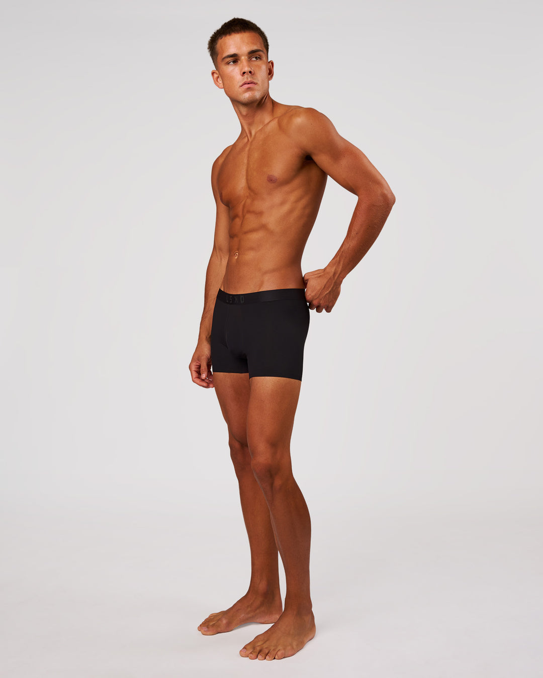 Man wearing Zero Boxer Brief 2pk - Black | Model:Albert | Size:M - view 5