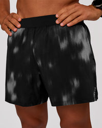 Man wearing Functional Training 5" Short - Bitmap Blur Black | Model:George | Size:M | Thumbnail Index: 1