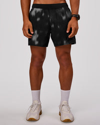 Man wearing Functional Training 5" Short - Bitmap Blur Black | Model:George | Size:M | Thumbnail Index: 4