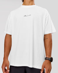 Man wearing Movember x LSKD FLXCotton Oversize Tee - White-Black | Model:George | Size:M | Thumbnail Index: 12
