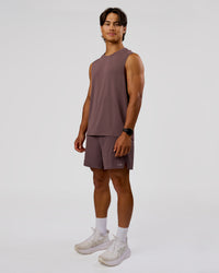 Man wearing Rep Muscle Training Tank - Cocoa Powder-Off White | Model:George | Size:M | Thumbnail Index: 1