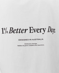 Man wearing VS26 1% Better FLXCotton Oversize Tee - White-Black | Model:George | Size:M | Thumbnail Index: 4