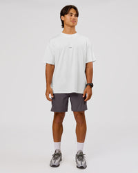 Man wearing VS26 1% Better FLXCotton Oversize Tee - White-Black | Model:George | Size:M | Thumbnail Index: 15