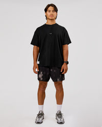 Man wearing VS26 Journey FLXCotton Oversize Tee - Black-White | Model:George | Size:M | Thumbnail Index: 14