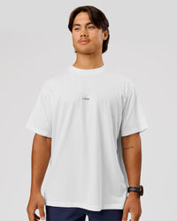 Man wearing VS26 Journey FLXCotton Oversize Tee - White-Black | Model:George | Size:M | Thumbnail Index: 4