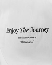 Man wearing VS26 Journey FLXCotton Oversize Tee - White-Black | Model:George | Size:M | Thumbnail Index: 14