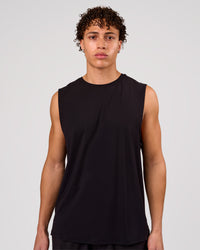 Man wearing Cadence MicroMotion Muscle Tank - Black | Model:Leandro | Size:M | Thumbnail Index: 3