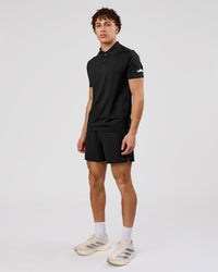 Man wearing Movember x LSKD Pace 5" Lined Running Short - Black | Model:Leandro | Size:M | Thumbnail Index: 3