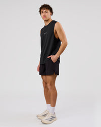 Man wearing Movember x LSKD Rep Muscle Training Tank - Black | Model:Leandro | Size:M | Thumbnail Index: 5