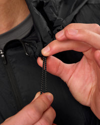 Man wearing Pace+ Lightweight Running Jacket - Black | Model:Leandro | Size:M | Thumbnail Index: 9