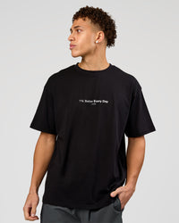 Man wearing VS6 1% Better FLXCotton Oversize Tee - Black | Model:Leandro | Size:M | Thumbnail Index: 1