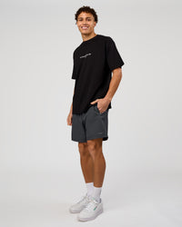 Man wearing VS6 1% Better FLXCotton Oversize Tee - Black | Model:Leandro | Size:M | Thumbnail Index: 4