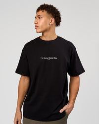 Man wearing VS6 1% Better FLXCotton Oversize Tee - Black | Model:Leandro | Size:M | Thumbnail Index: 8