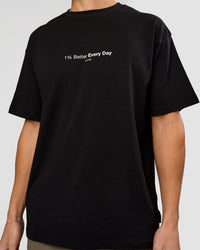 Man wearing VS6 1% Better FLXCotton Oversize Tee - Black | Model:Leandro | Size:M | Thumbnail Index: 10