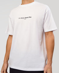 Man wearing VS6 1% Better FLXCotton Oversize Tee - White | Model:Leandro | Size:M | Thumbnail Index: 8