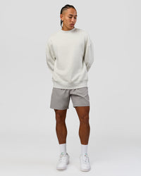 Man wearing Strong is Beautiful Oversized Sweater - Silver Marl | Model:Malebo | Size:M | Thumbnail Index: 15