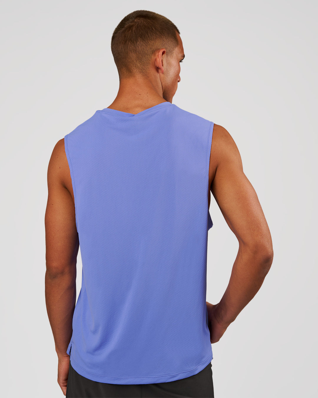 Man wearing Rep Muscle Training Tank - Bluebell | Model:Rep | Size:M - view 2