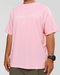 Man wearing VS6 1% Better Fathers Day FLXCotton Oversized Tee - Marshmallow | Model:Jordan | Size:XL | Thumbnail Index: 1