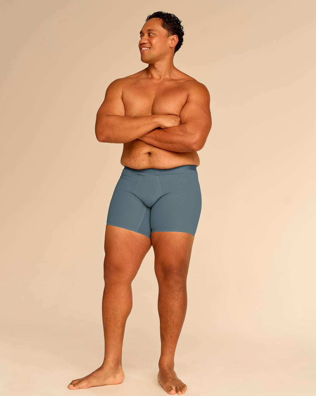 Man wearing Zero 5.5" Boxer Brief 2pk - Blue Mirage | Model:Walter | Size:XL - view 7