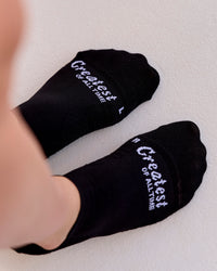 Studio image of Accelerate Performance Ankle Socks - Black-White | Thumbnail Index: 0