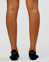 Studio image of Accelerate Performance Ankle Socks - Black-White | Thumbnail Index: 4