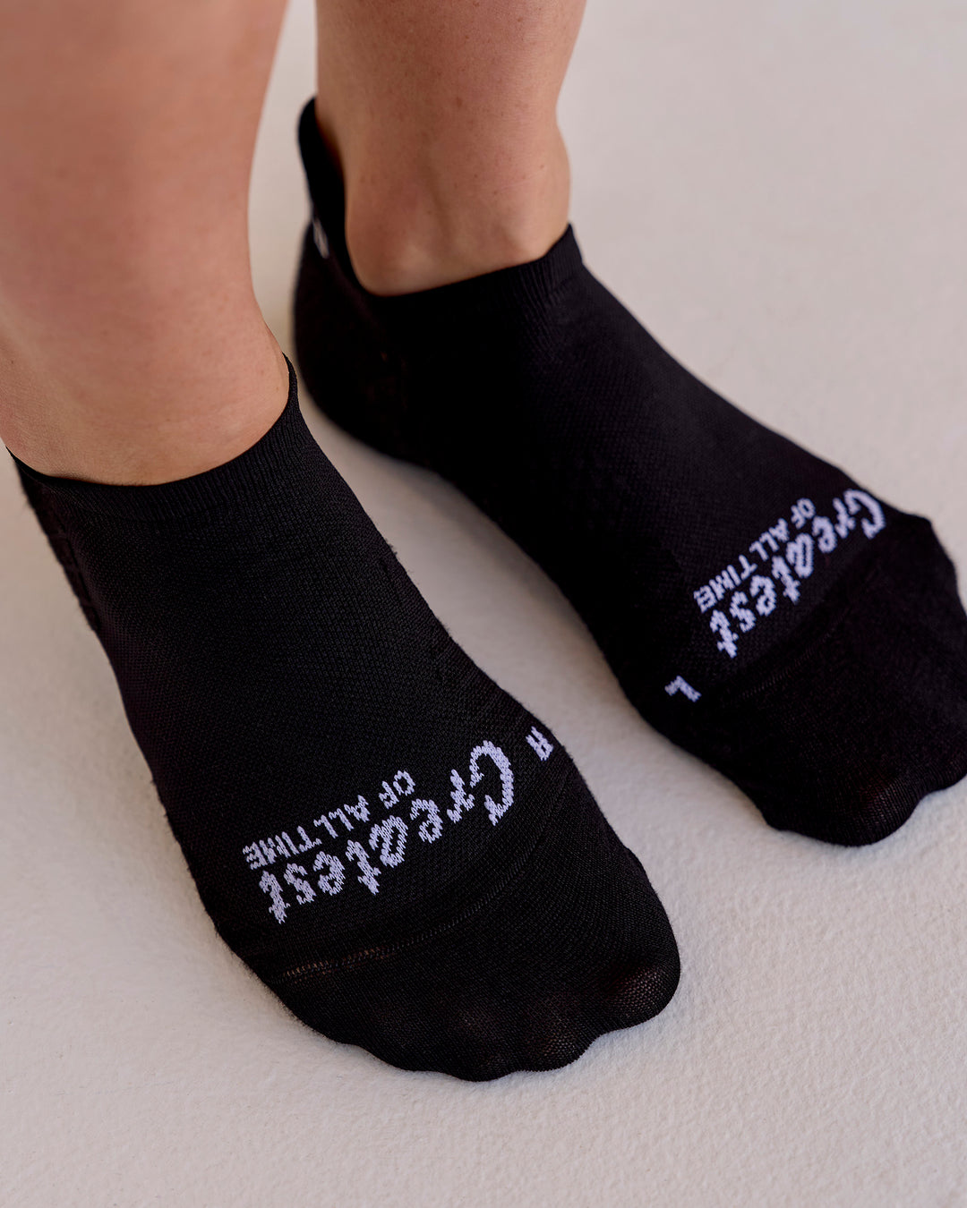 Studio image of Accelerate Performance Ankle Socks - Black-White - view 6