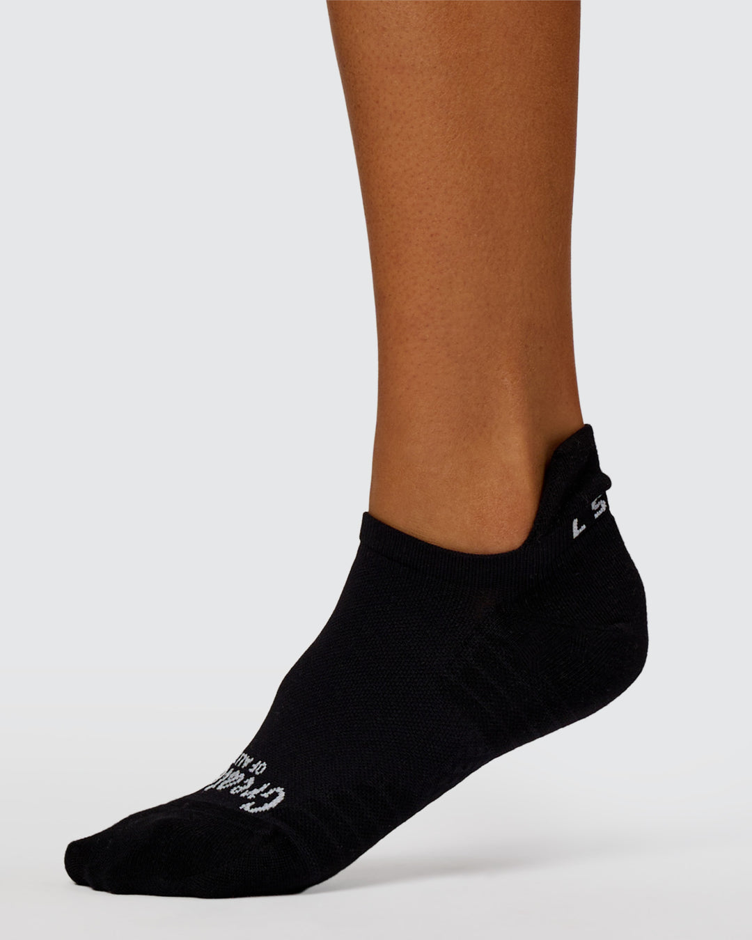 Studio image of Accelerate Performance Ankle Socks - Black-White - view 7
