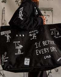 Studio image of Andrew J. Steel x LSKD Canvas Tote - Black Washed | Thumbnail Index: 1