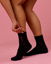 Studio image of BCAM Quarter Socks 3 Pack - White-Ultra Pink-Black | Thumbnail Index: 2