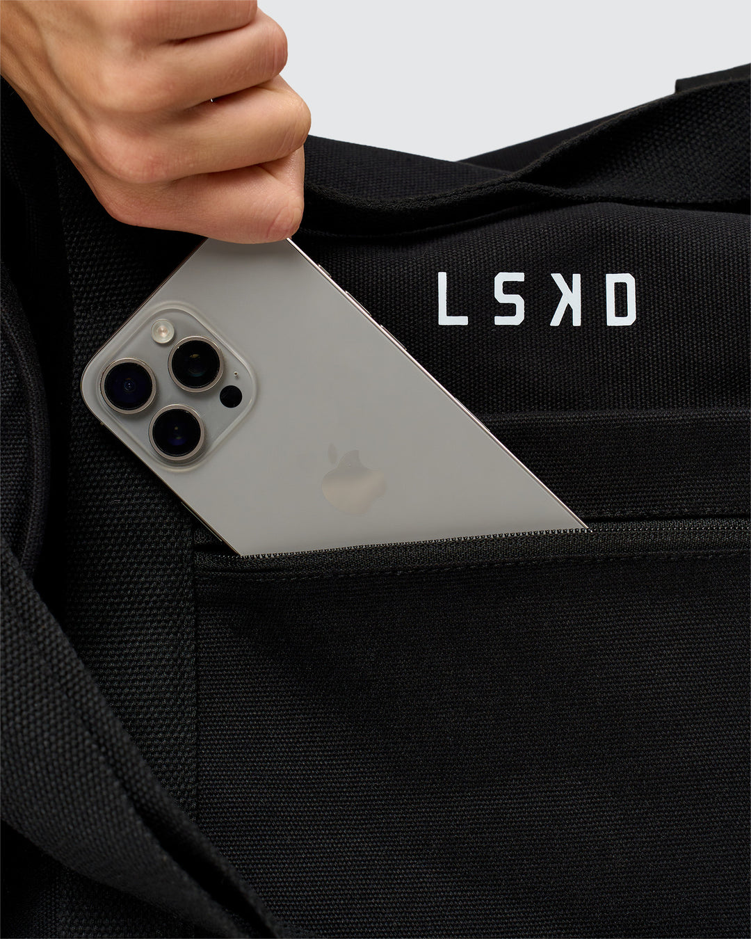 Studio image of Everywhere  Canvas Duffle - Black-White - view 5