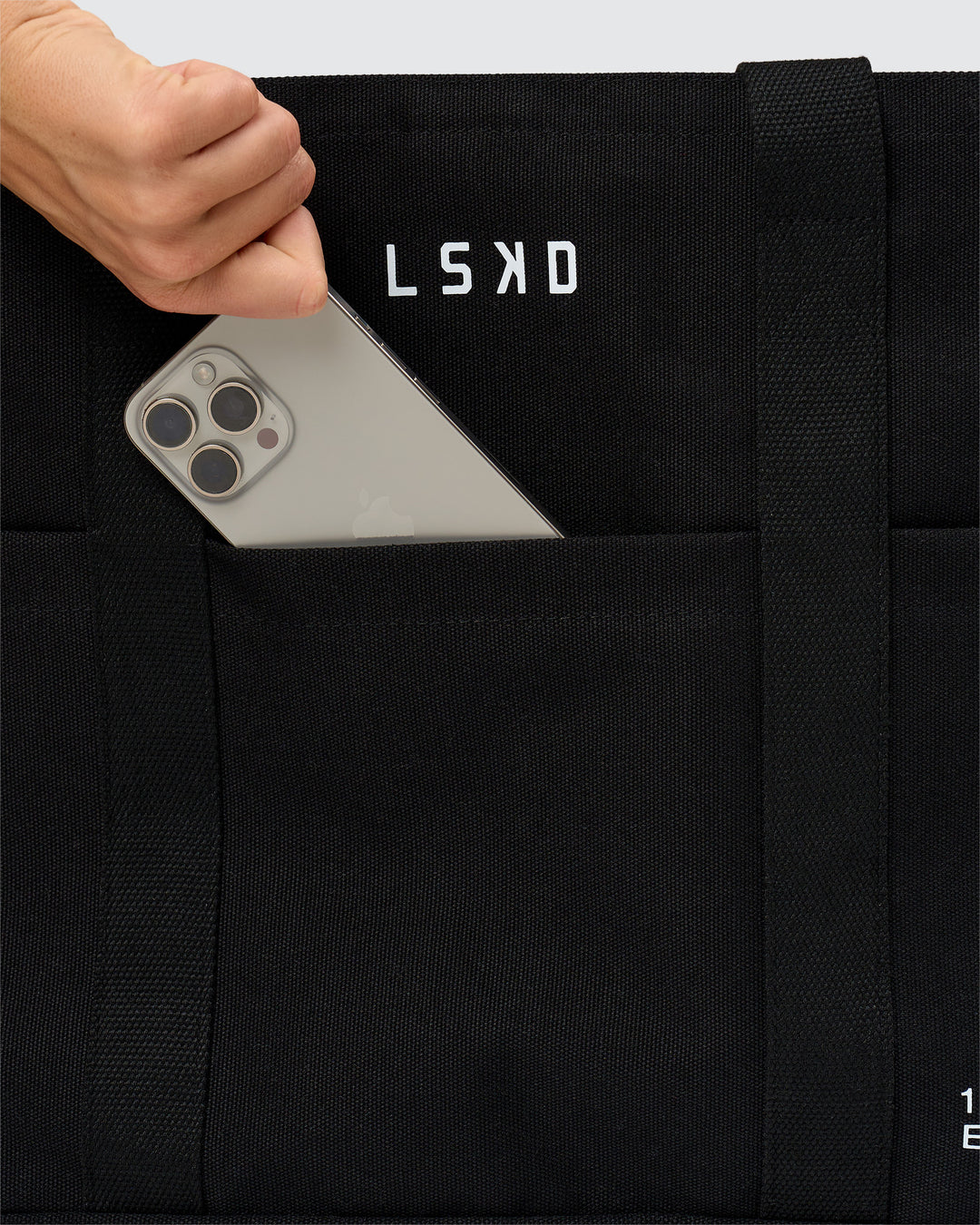 Studio image of Everywhere Canvas Tote - Black-White - view 3