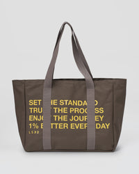 Studio image of Everywhere Canvas Tote - Walnut Grey-Lemon | Thumbnail Index: 0
