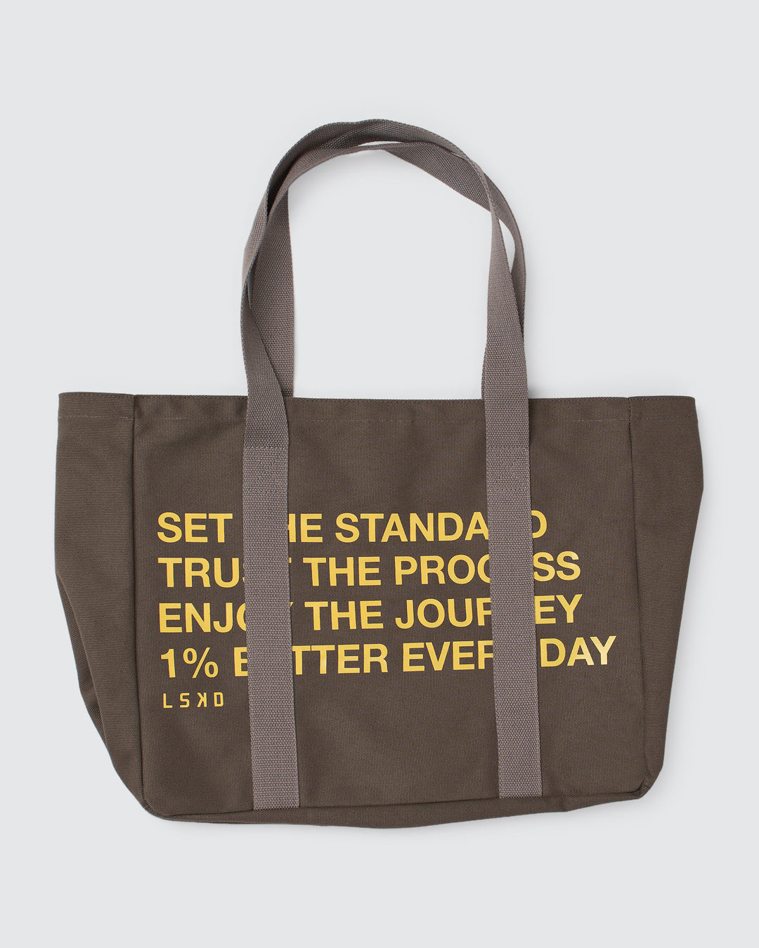 Studio image of Everywhere Canvas Tote - Walnut Grey-Lemon - view 4