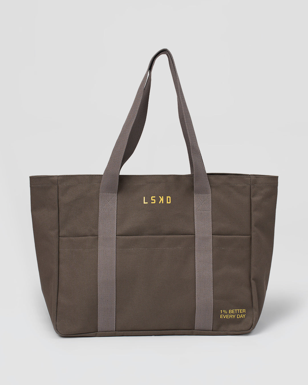 Studio image of Everywhere Canvas Tote - Walnut Grey-Lemon - view 5