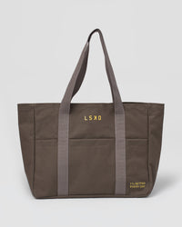 Studio image of Everywhere Canvas Tote - Walnut Grey-Lemon | Thumbnail Index: 4