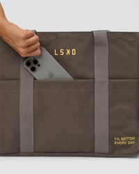 Studio image of Everywhere Canvas Tote - Walnut Grey-Lemon | Thumbnail Index: 5