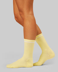 Studio image of Fast Performance Crew Socks 2.0 - Lemon-White | Thumbnail Index: 3