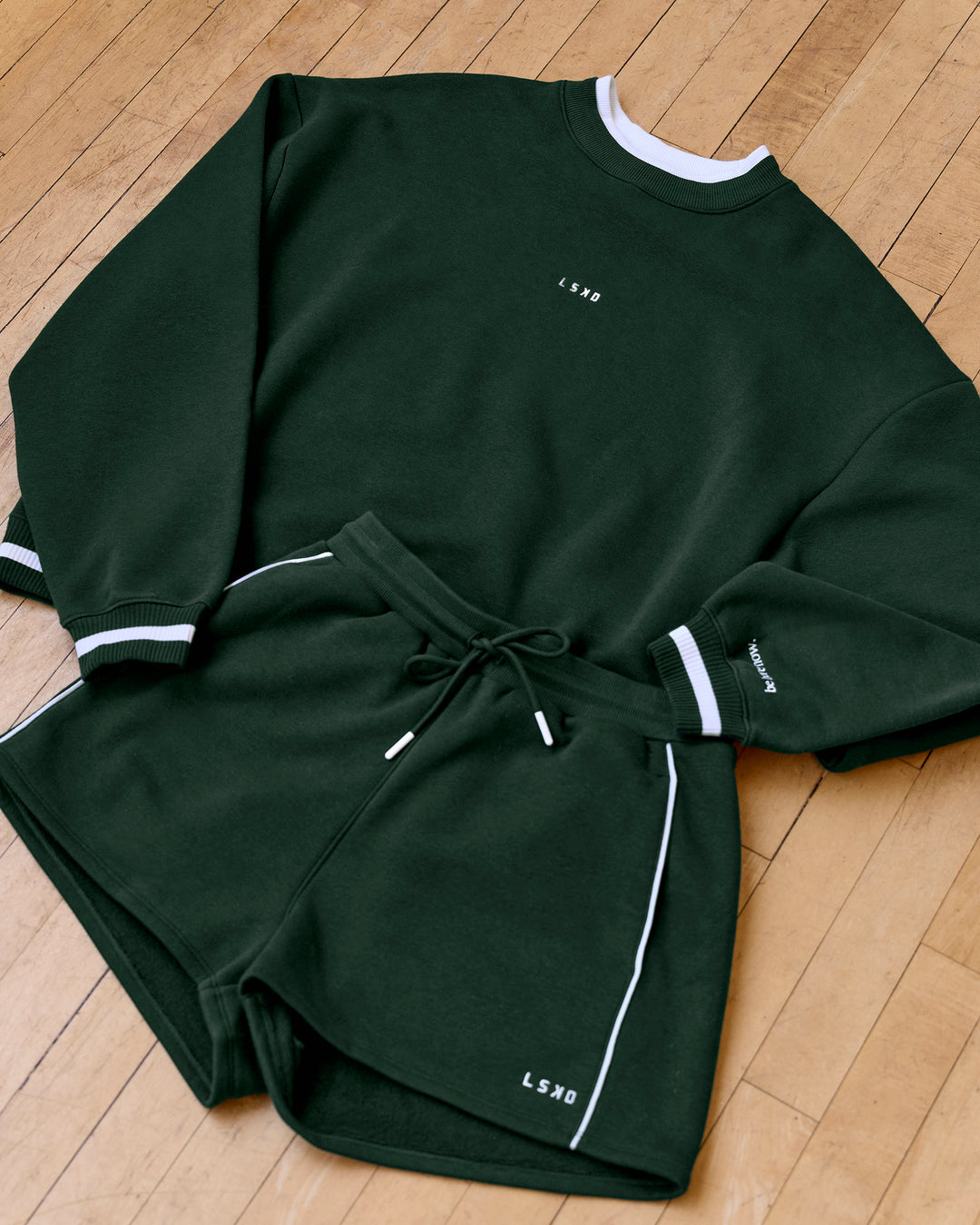 Studio image of Fast Track Lounge Short - Midnight Green-White - view 14