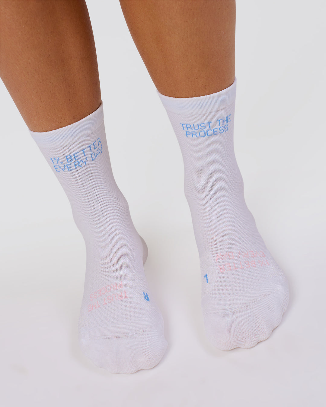 Studio image of Flow Performance Quarter Socks - White-Open Air - view 5
