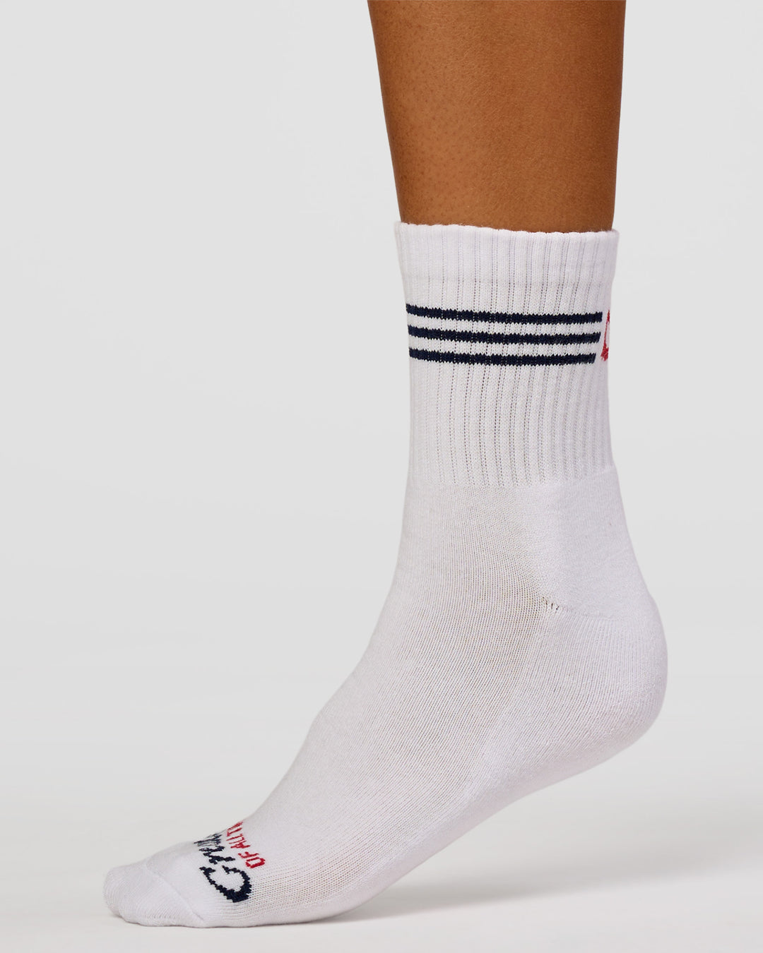 Studio image of Greatest of All Time Quarter Socks - White-Multi - view 6