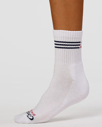 Studio image of Greatest of All Time Quarter Socks - White-Multi | Thumbnail Index: 5