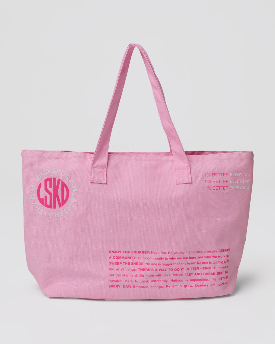 Studio image of Hold It All Canvas Tote - Pink Rose-Ultra Pink - view 2