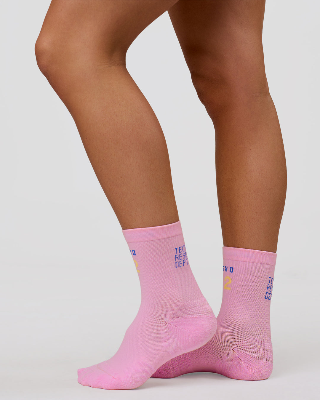 Studio image of Hype Performance Quarter Socks - Pink Rose-Bluebell - view 3